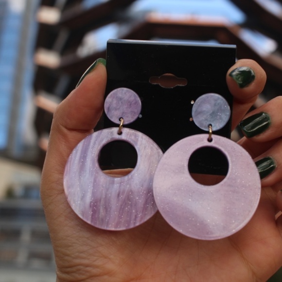 New Purple Boho geometric round acrylic Circle‎ - Picture 4 of 6